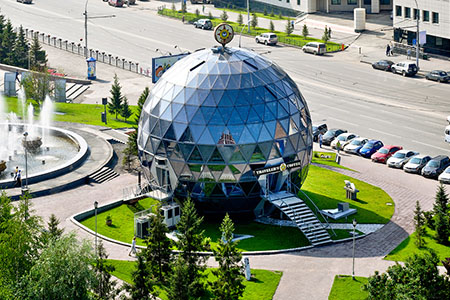 Glass sphere building