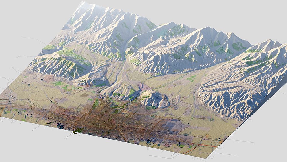 3D-модель рельефа, Бишкек